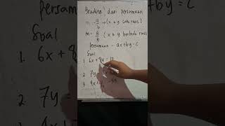 menentukan gradien dari persamaan garis #math #mathematics #maths
