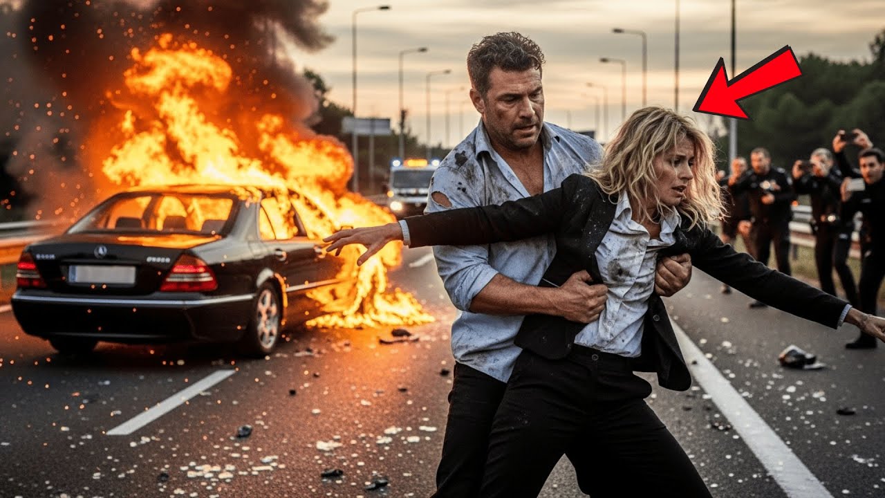 Papá Soltero Conserje Salvó A Una CEO De Un Auto En Llamas — Pero Sus Palabras No Fueron “Gracias”