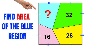 Calculate area of the Blue shaded region | Fun Geometry | Important Geometry skills explained