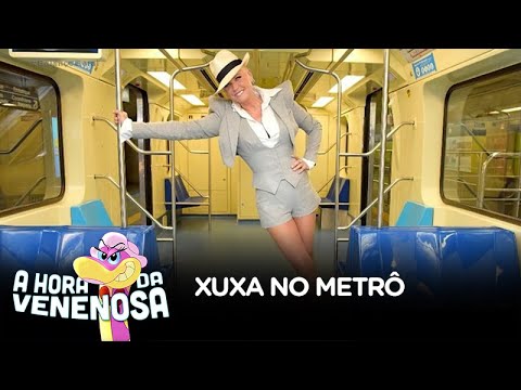 Xuxa anda de metrô pela primeira vez no Brasil e se diz encantada