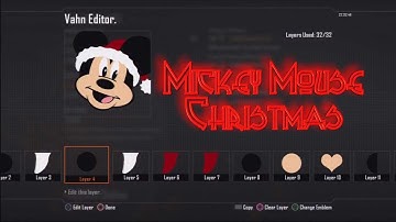 Black Ops 2 Emblem Tutorial- Mickey Mouse Christmas!!