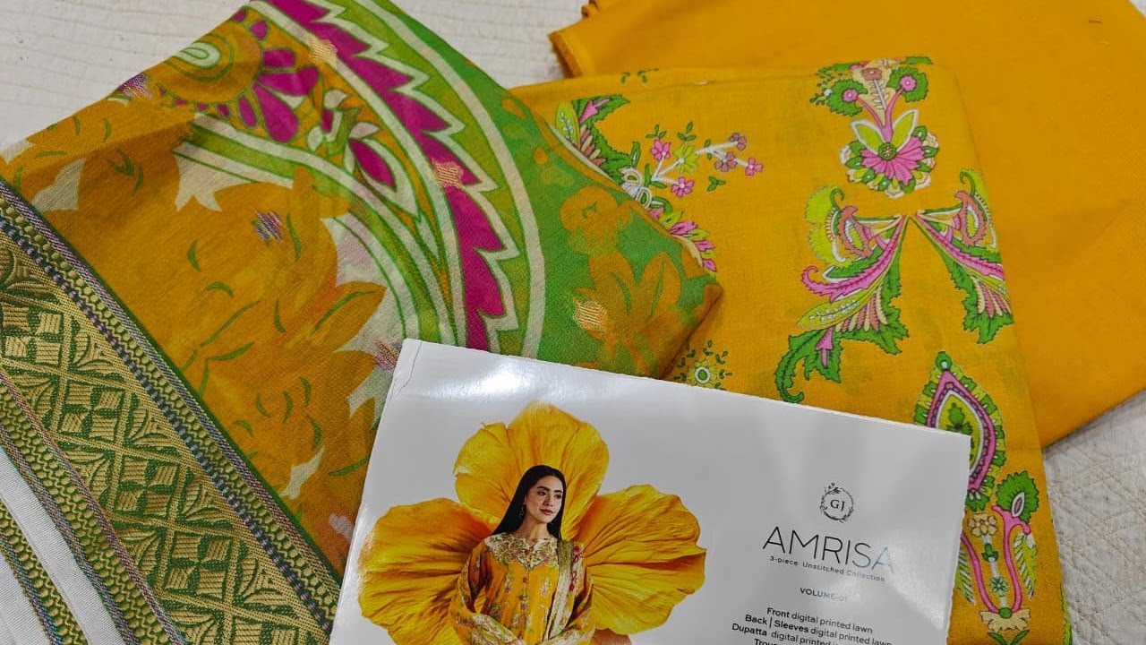 Amrisa by Gulljee 3pc digital printed lawn beautiful eid collection 2026