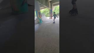 NOLA Girl learning to gain speed on the bank #elleseven #movementcoach#quadskate#parisite #2024