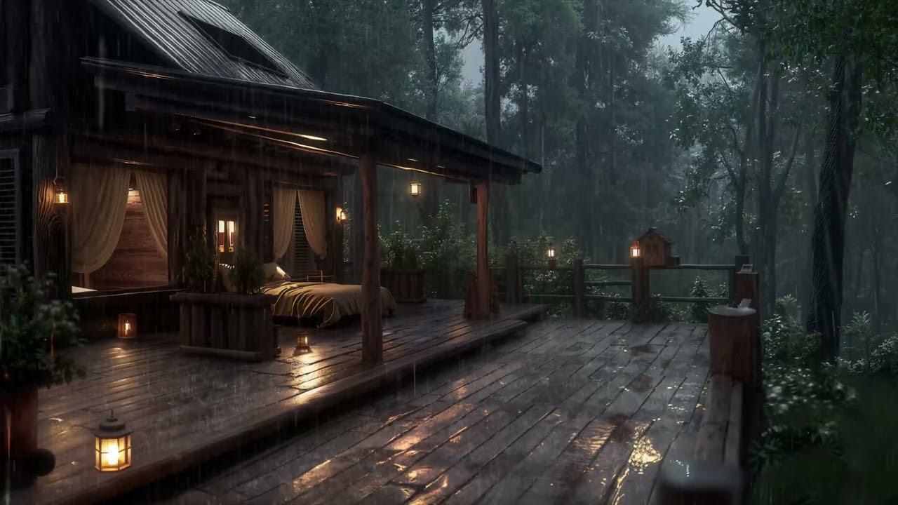 ASMR Rain 🌧️ Tranquil Forest Cabin Retreat