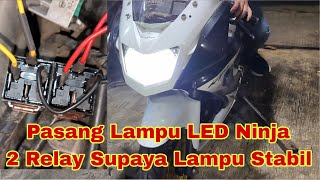 install ninja RR LED lights, change AC to DC using 2 light relays. can pass beam
