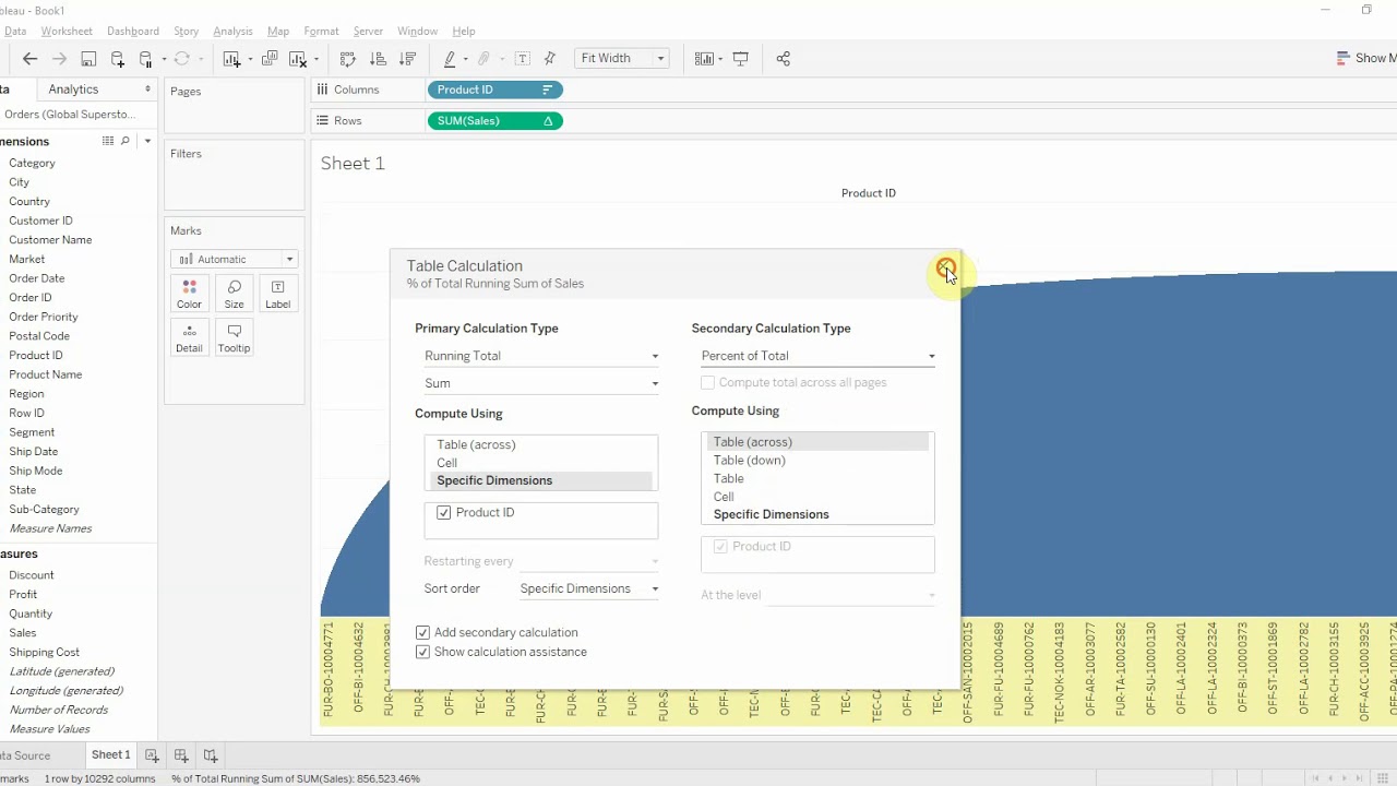 Tableau Pareto Chart Video