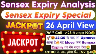 Sensex Expiry Day Strategy | Sensex Expiry Day Hero Zero Strategy & Sensex Prediction For 26th Apr