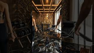 Pouring a 3D Epoxy Floor! (Home Gym Makeover Illusion) #shorts