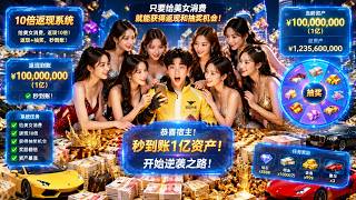 窮小子慘遭女友背叛，激活“10倍返現系統”，只有給美女消費就能獲得返現和抽獎機會，秒到賬1億資產，一路逆襲成首富！ #逆袭  #反转