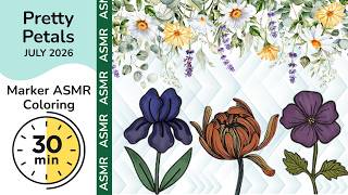 Pretty Petals Marker ASMR Coloring | Relaxing Sounds for Stress Relief | July 2026 screenshot 4