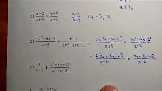 MCR3U Simplifying Rational Expressions - Test Solutions