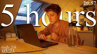 LIVE | 5-HOUR study with me in Paris 📚⛈️ rain sounds &amp; pomodoro timer 60 &amp; 10