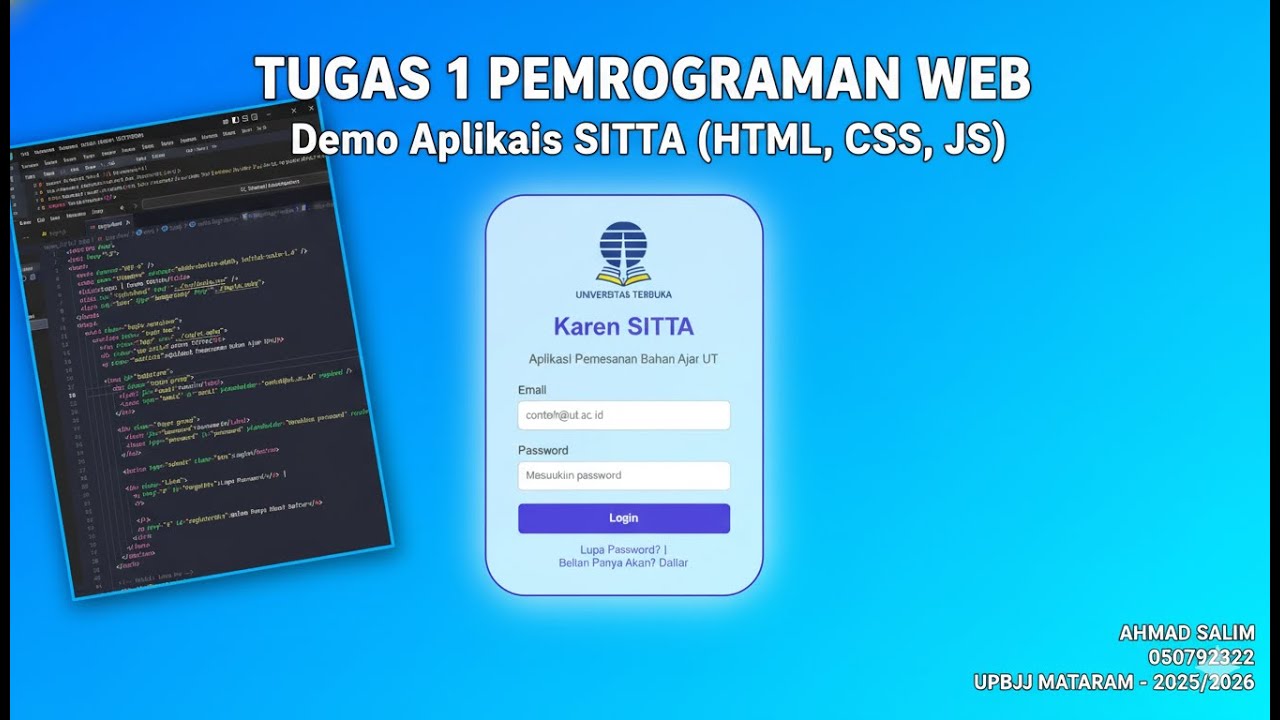 Front-End SITTA (HTML, CSS, JS DOM) - Tugas Praktikum 1 Pemrograman Web ...