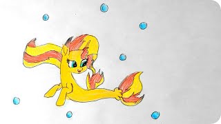 How to draw Sunset Shimmer mermaid ?‍️ from My Little Pony