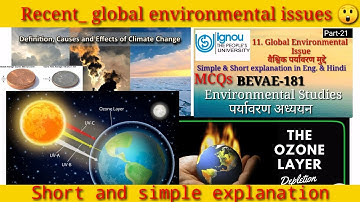 Global Environmental Issues | Gloabal warming | Ozone depletion | IPPC | UNFCC | NAPCC | Dobson unit