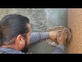 Cómo hacer imitación madera en un muro con arena y cemento