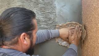 Cómo hacer imitación madera en un muro con arena y cemento
