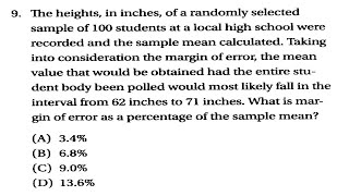 SAT Prep Problem Solving & Data Analysis 4-6 Scatterplots & Sampling Q9