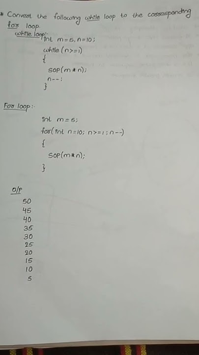 convert while loop to corresponding for loop#loop#while#for#interview# ...
