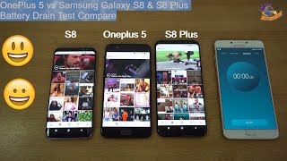 OnePlus 5 vs Samsung Galaxy S8 vs S8 Plus Battery Drain Test Compare