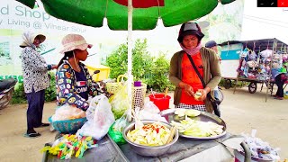 Sellers Prepare Snack And Food For Sales In Front Of Garment Fatory