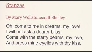 Stanzas - a poem by Mary Shelley,  set to music by Neil Mercer