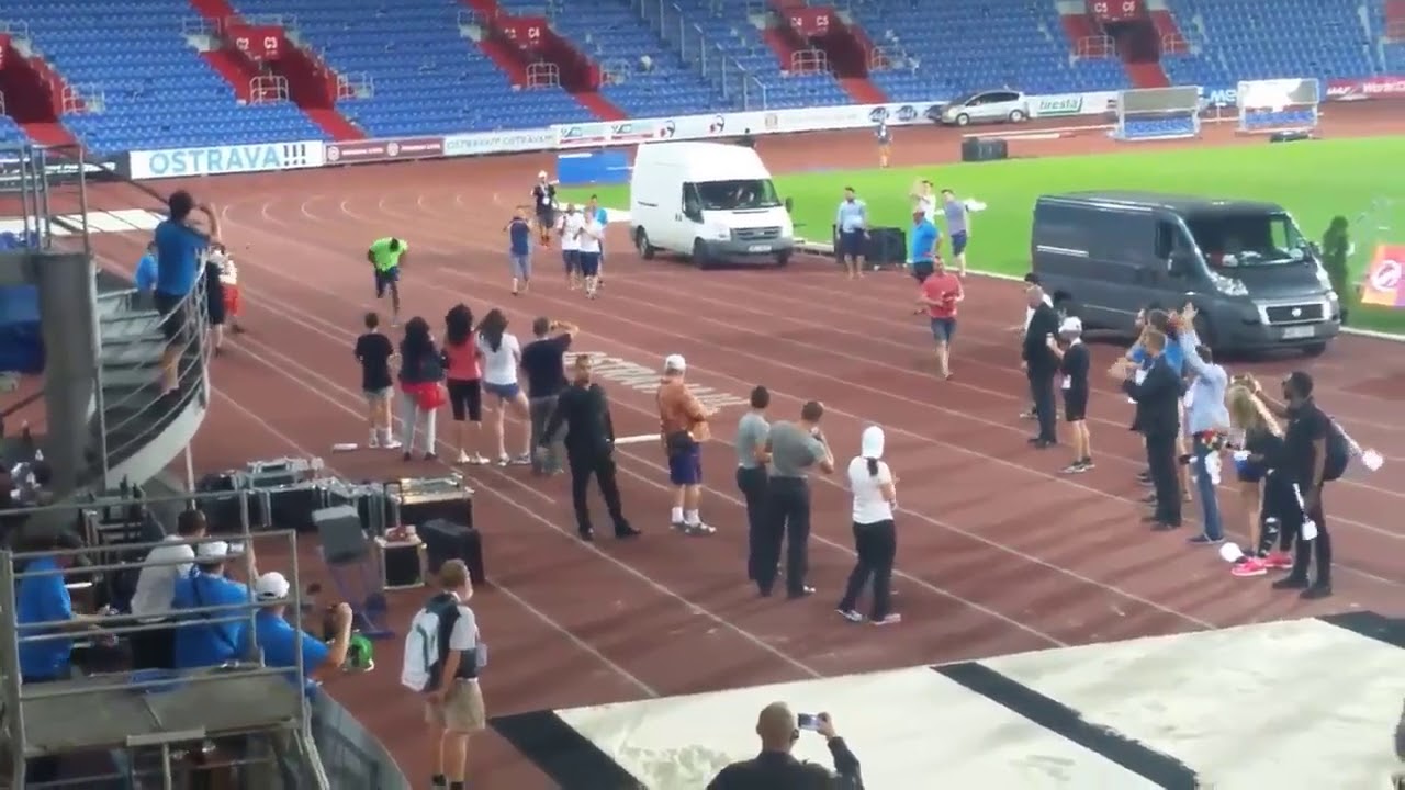 USAIN BOLT'S 1st EVER LONG JUMP ATTEMPT IN OSTRAVA GOLDEN SPIKE 2017
