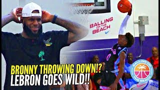 BRONNY James 1st InGame DUNK!? Gets LeBron OUT OF HIS SEAT Going Wild!! Crowd GOES CRAZY!