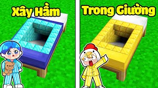 HUY NOOB XÂY HẦM BÍ MẬT BÊN TRONG GIƯỜNG NGỦ TRONG MINECRAFT*HUY NOOB THỬ THÁCH XÂY HẦM BÍ MẬT🕳️😲