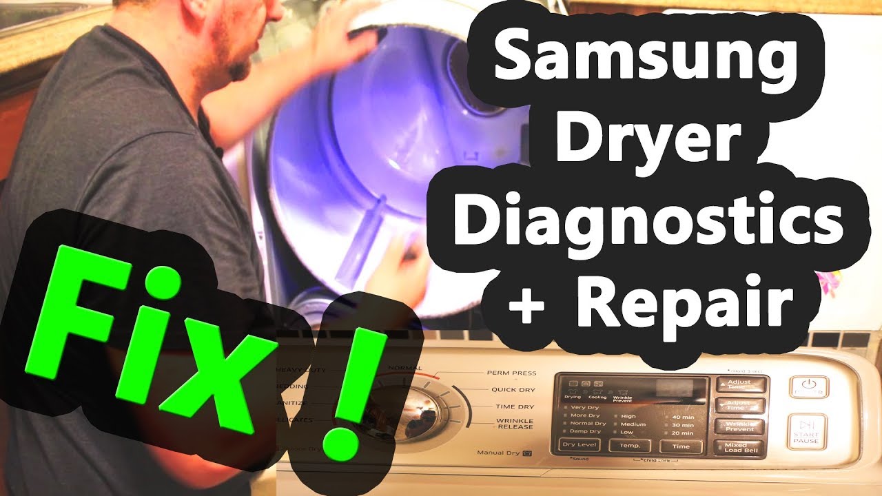 Samsung Front Load Dryer Not Spinning Diagnostic and Repair - YouTube