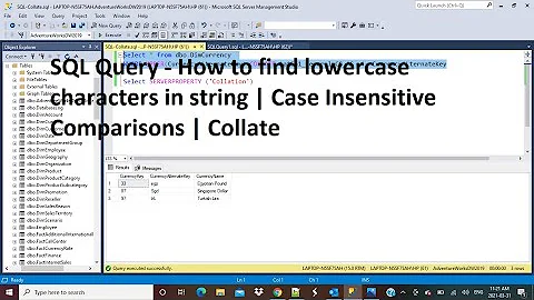 SQL Interview Question | How to find strings with lower case characters | Case Insensitive | Collate