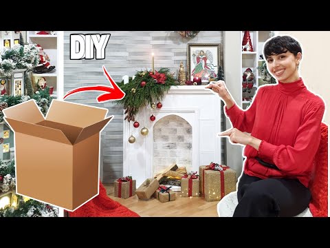 როგორ დავამზადოთ ბუხარი მუყაოს ყუთებისგან🎄 DIY - Christmas Fireplace made from Cardboard