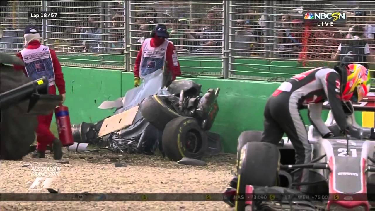 Huge crash between Alonso and Gutierrez Australian GP