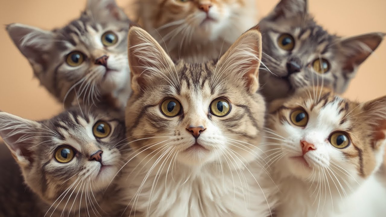 Beautiful Kittens Playing on the grass-cat sounds, beautiful cat video 