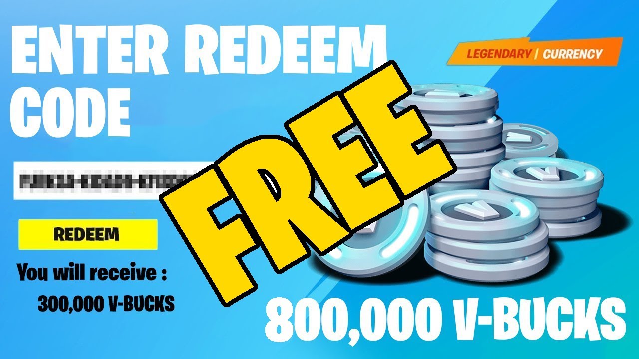 How To Redeem 800 000 V Bucks For Free V Bucks Gift Card Redeem Code Glitch Youtube