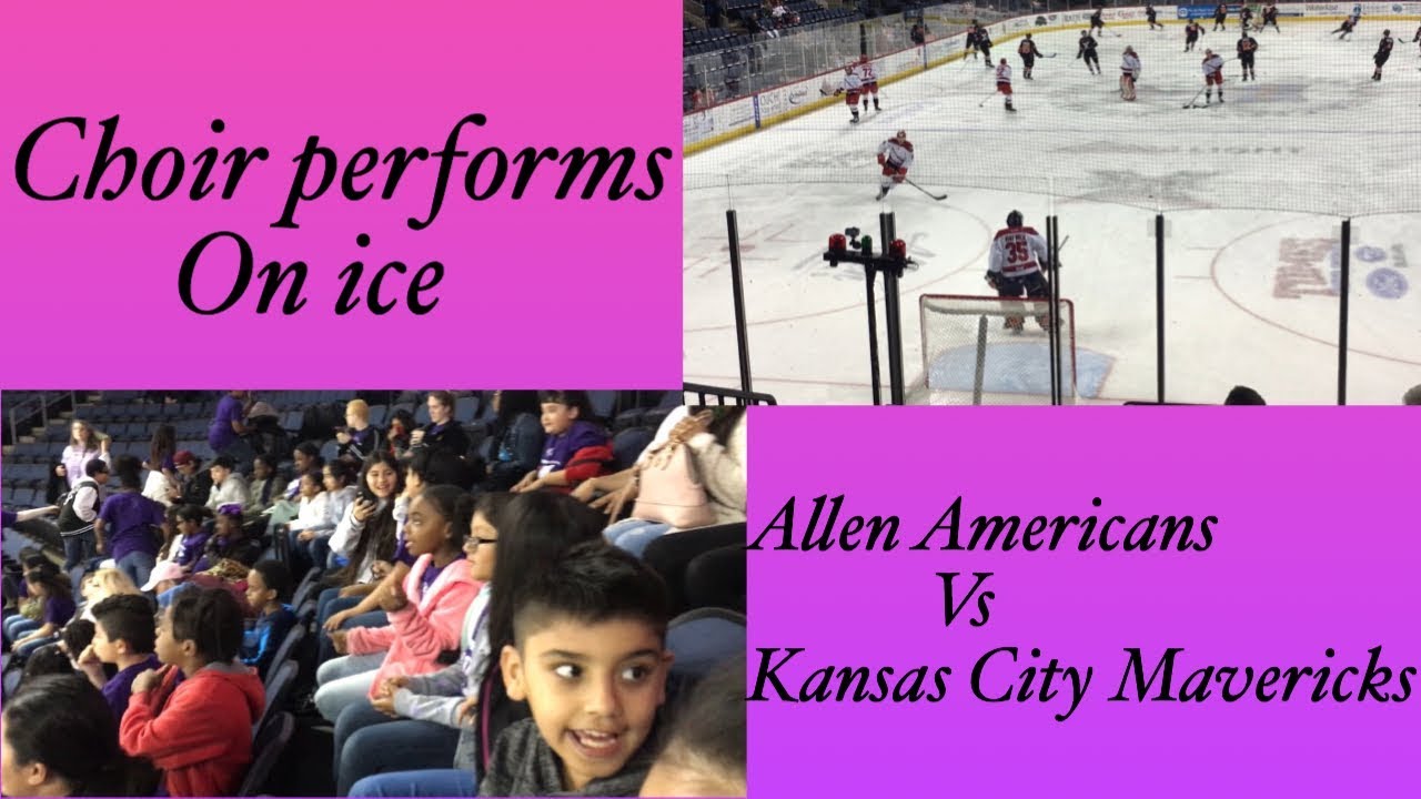 Choir performs on ice Hockey game National anthem choir 