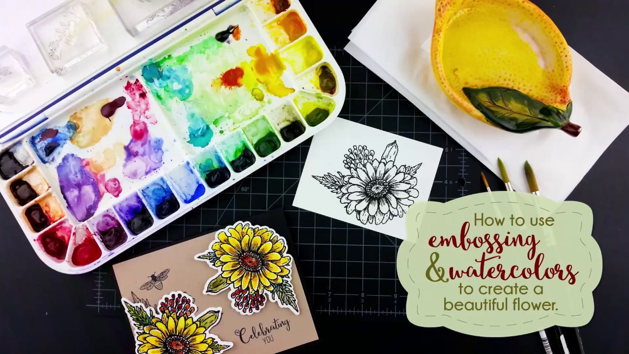 How to Use Heat Embossing and Watercolors - Tips & Techniques Video ...