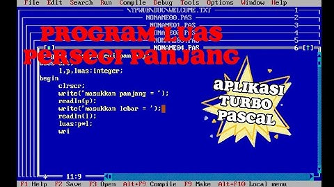 program luas persegi panjang|turbo Pascal|terbaru|pemula wajib coba !