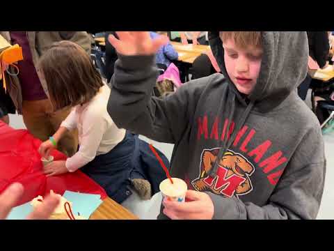 Magnus 10 years old. Glen Burnie Park Elementary School.  Stem night. Styrofoam experiment