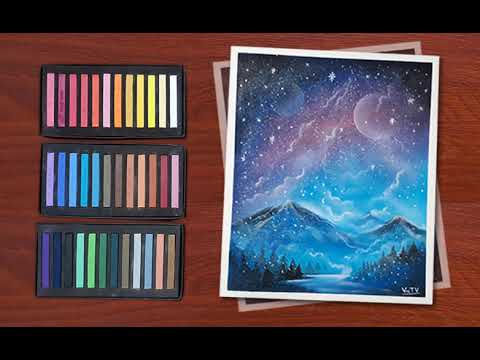 Màu Phấn Tiên - How to draw galaxy pictures / pastels / Vẽ tranh phong cảnh bằng phấn tiên