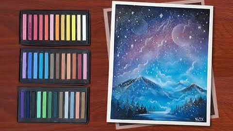 How to draw galaxy pictures / pastels / Vẽ tranh phong cảnh bằng phấn tiên