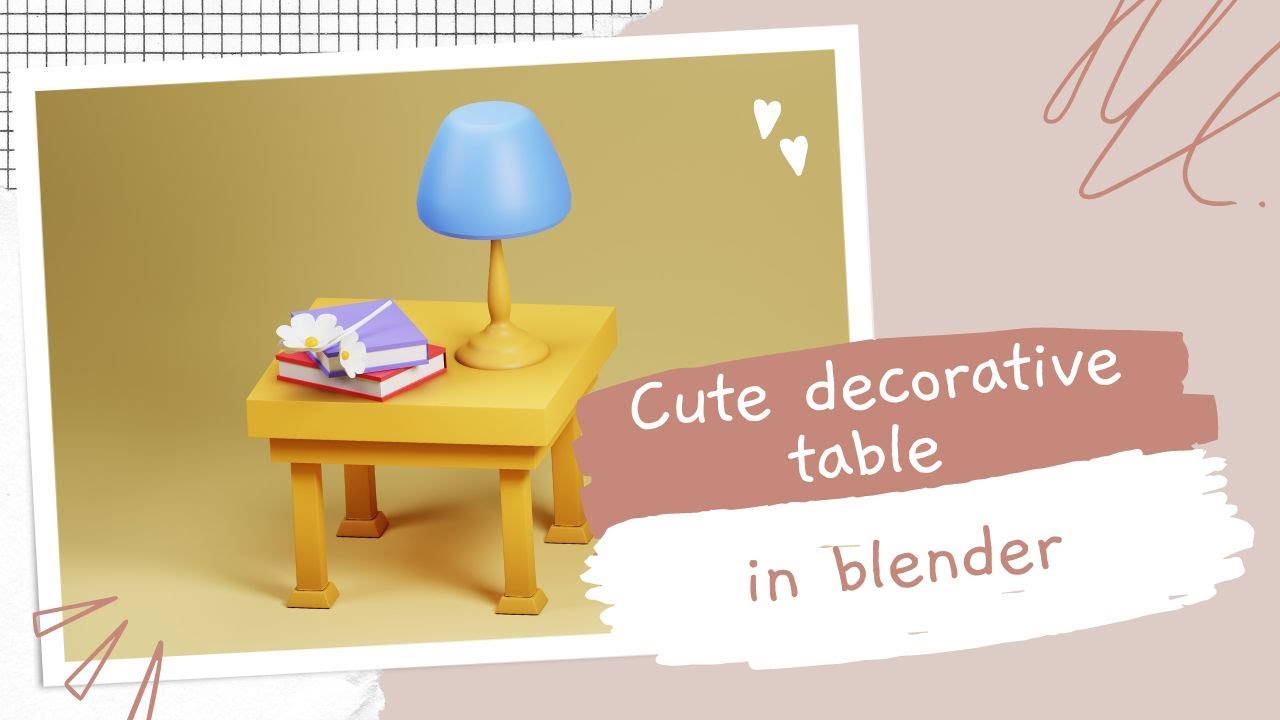 Cute decorative table in blender - YouTube
