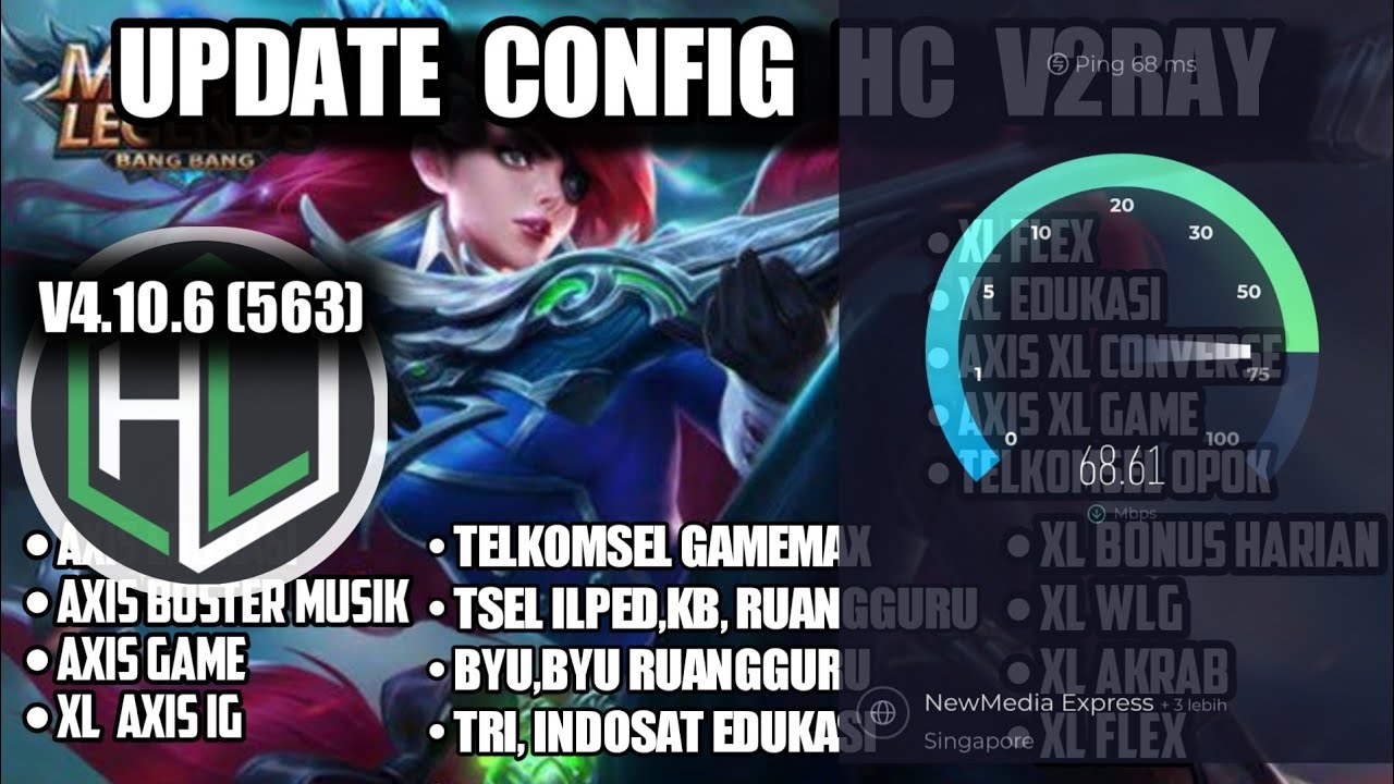 UPDATE CONFIG HC v2ray XL flex axis game Telkomsel YouTube