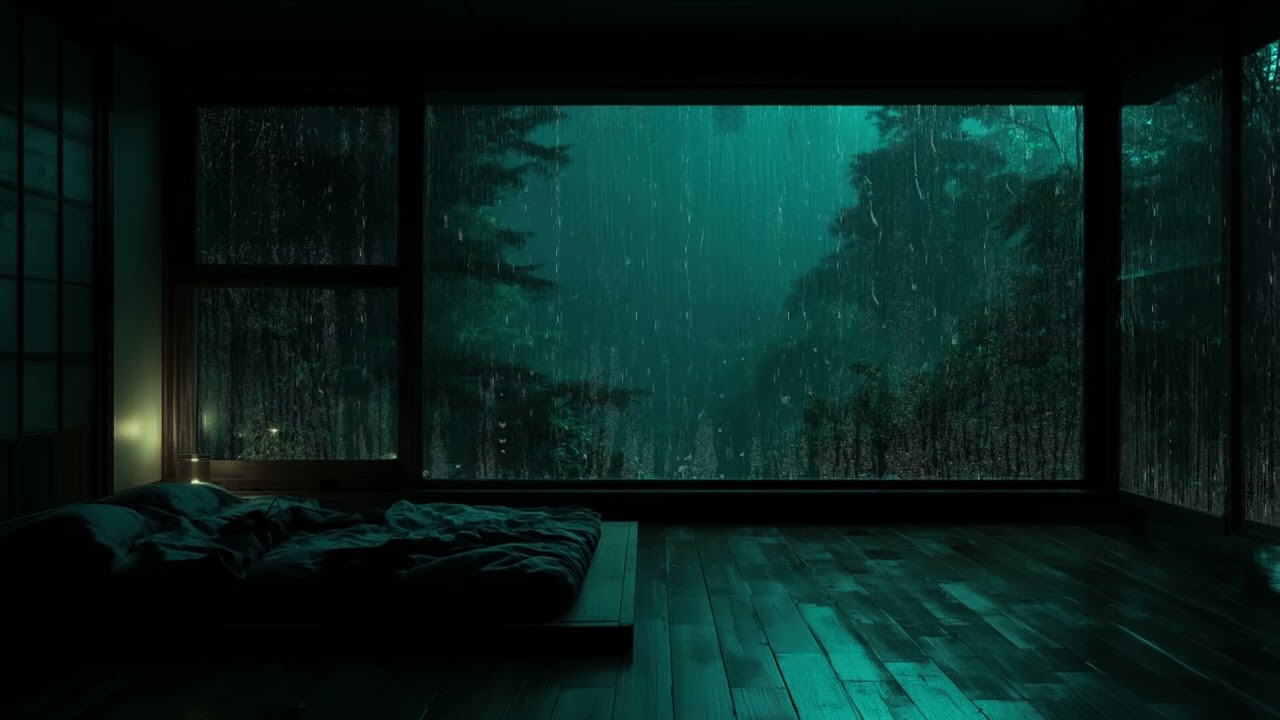 Calming Rain in a Quiet Forest Bedroom 🌧️ Peaceful Rain Sounds for Deep Sleep & Relaxation