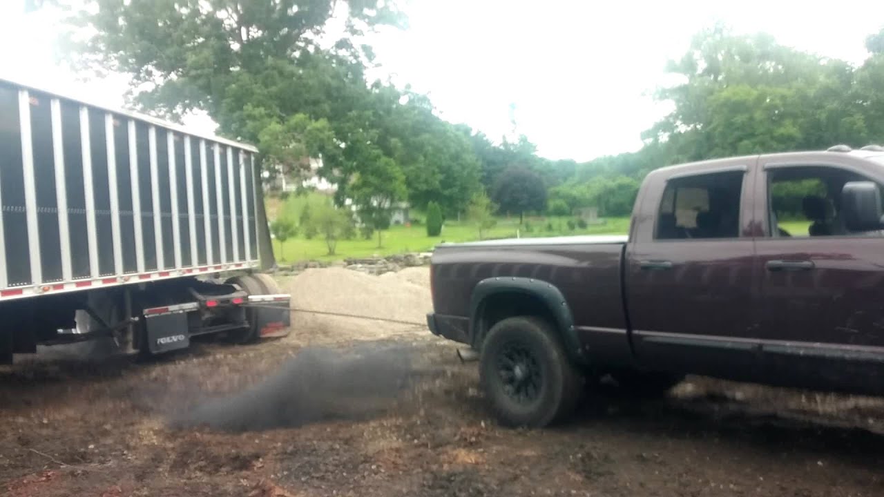 Cummins pulling out semi - YouTube
