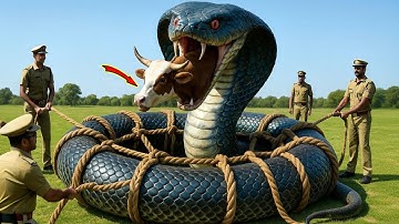 Heroic Rescue Team Saves Innocent Cow from GIANT King Cobra Attack