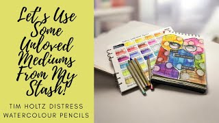 Let's Use Some Unloved Mediums From My Stash! Tim Holtz Distress Watercolour Pencils #artsupplies