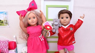 Baby doll gets a surprise teddy bear from her borther! Friendship story by Play Toys!