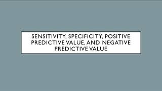 Sensitivity  Specificity  PPV  and NPV Wealth