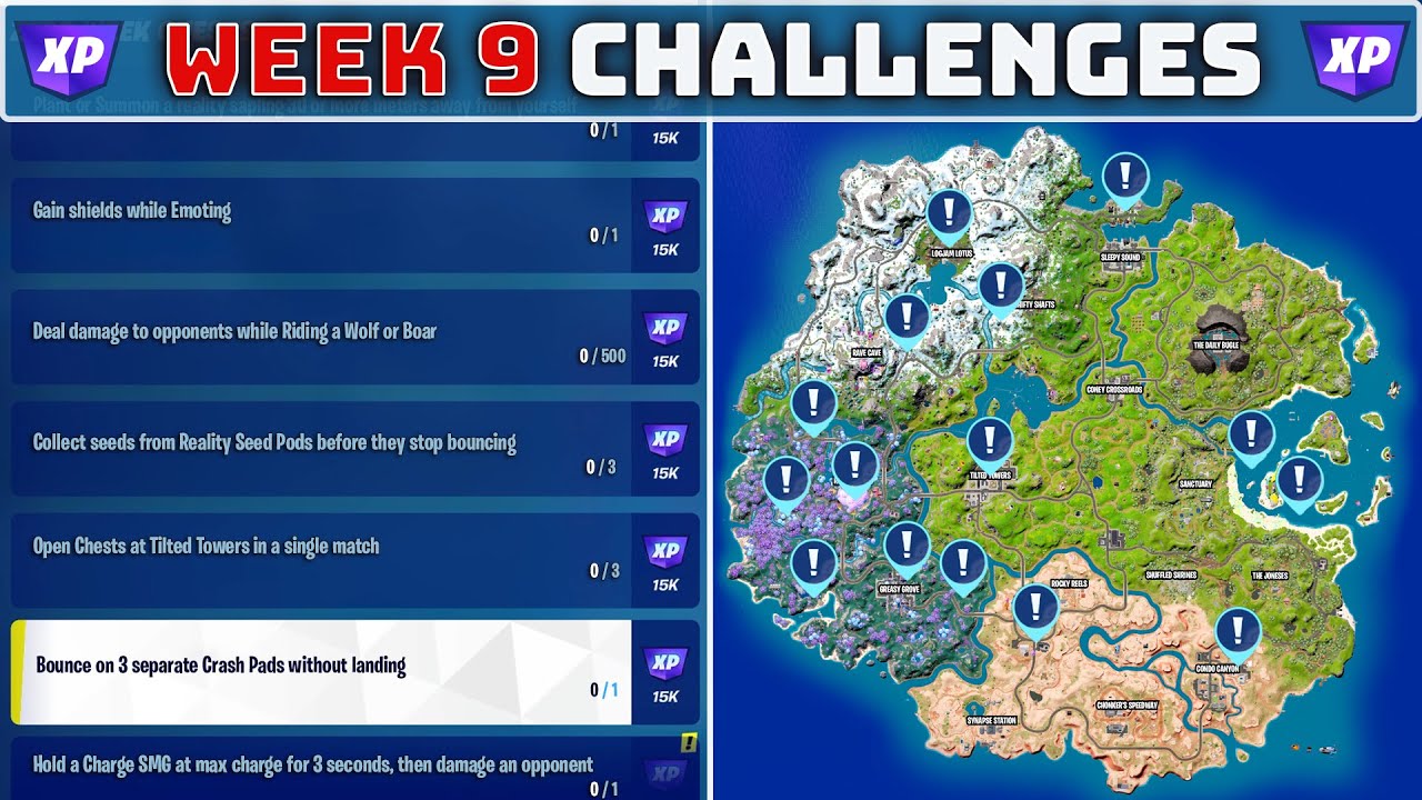 FORTNITE SEASON QUESTS WEEK 9! Hardest challenges in Weeks?! Seed Pods & Crash Pads Locations